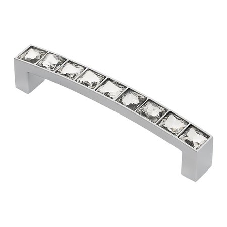WISDOM STONE Karlovy Cabinet Pull, 96mm 3-3/4in Center to Center, Polished Chrome with Clear Crystals 410396CH-C